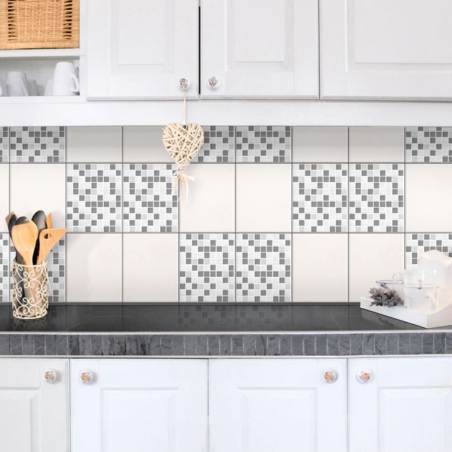 vinilos para cubrir azulejos baño Mosaic Tiles Gray