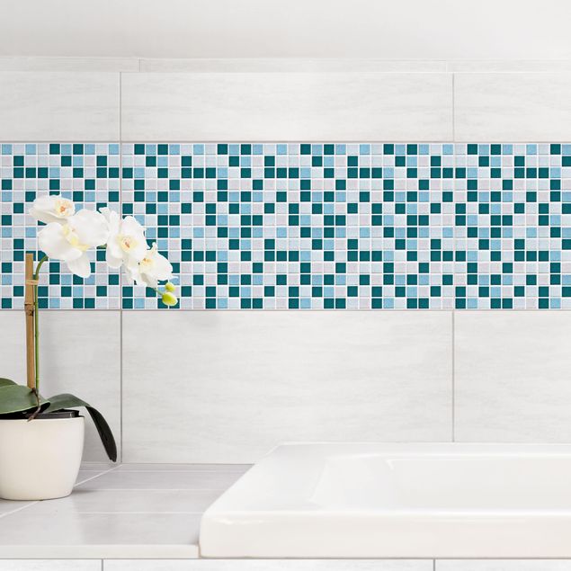 Adhesivos para azulejos efecto piedra Mosaic Tiles Turquoise Blue