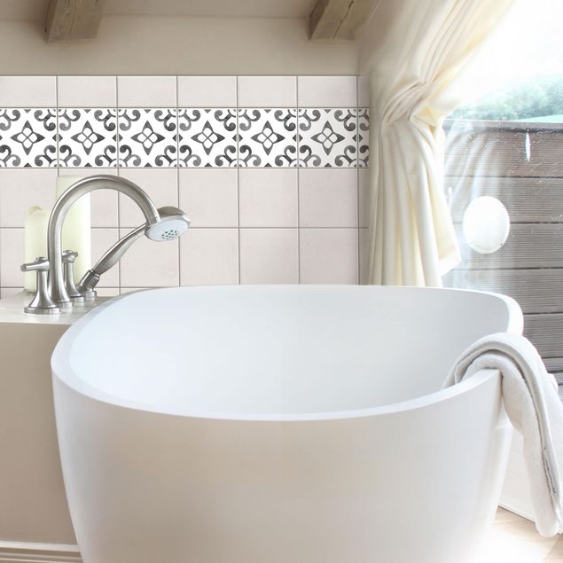 vinilos para cubrir azulejos baño Pattern Gray White Series No.5