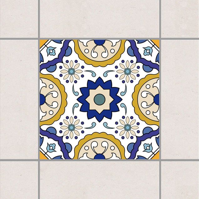 Decoración en la cocina Portuguese tile panel from 4 Azulejo tiles