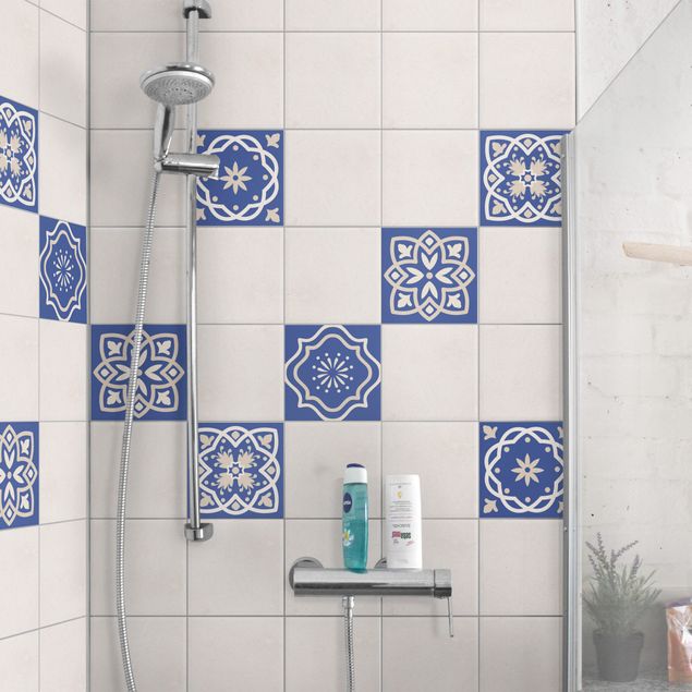 Adhesivos para azulejos en multicolor 4 Portuguese tiles blue