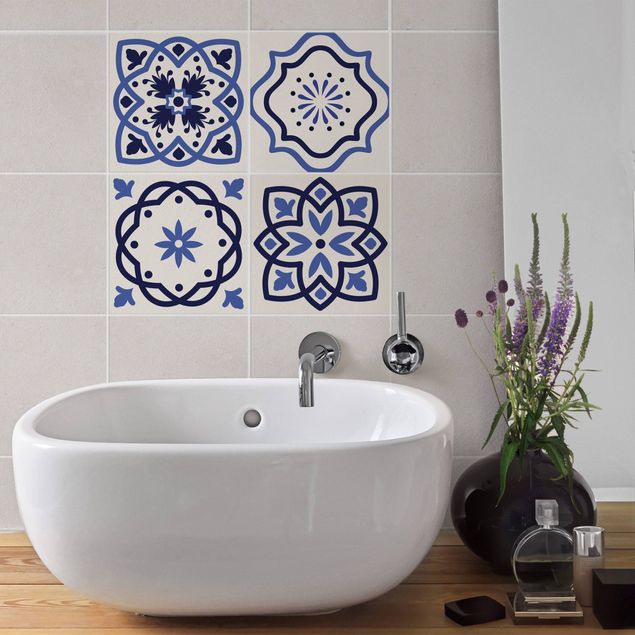 Adhesivos para azulejos en multicolor 4 Portuguese tiles crème
