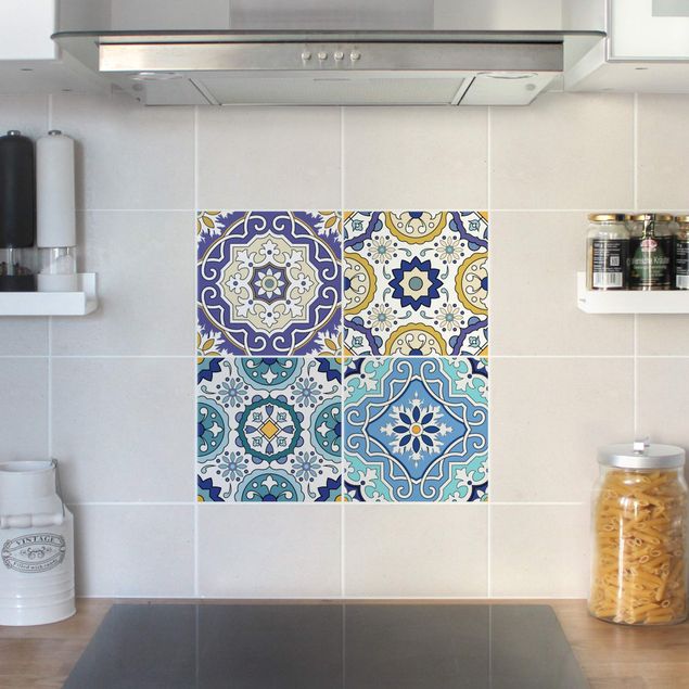Adhesivos para azulejos en multicolor 4 Spanish tiles ornaments