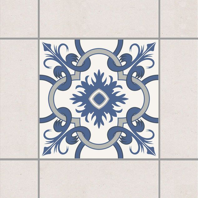Decoración de cocinas Spanish tiled backsplash crème blue