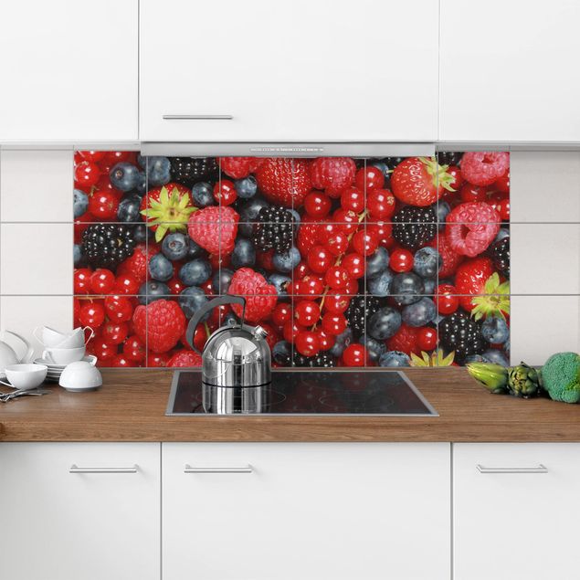 Adhesivos para azulejos en rojo Fruity Berries