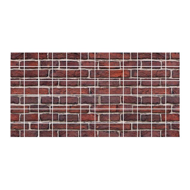 Adhesivos para azulejos efecto piedra Brick Wall Red