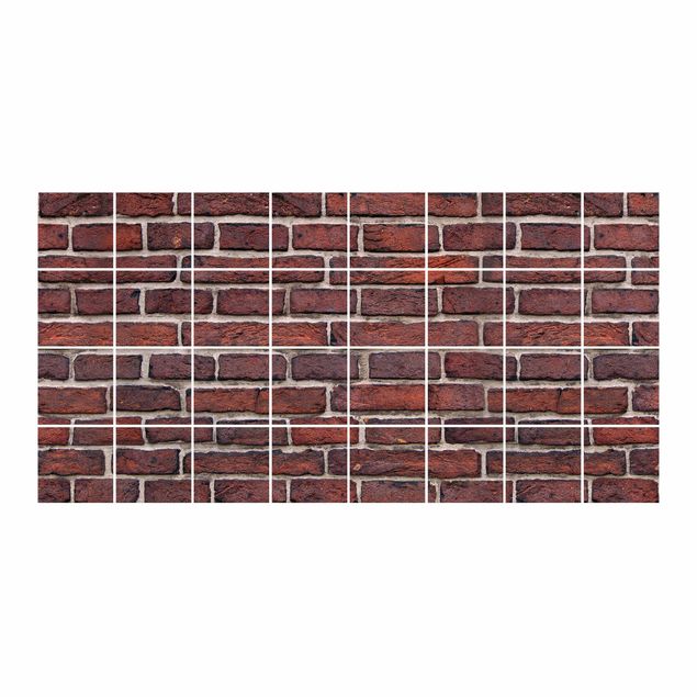 Adhesivos para azulejos en rojo Brick Wall Red