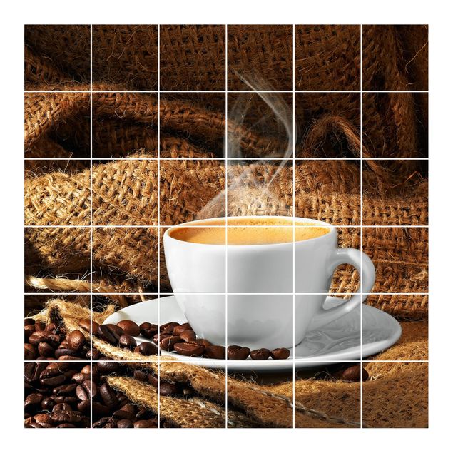 Adhesivos para azulejos en marrón Morning Coffee