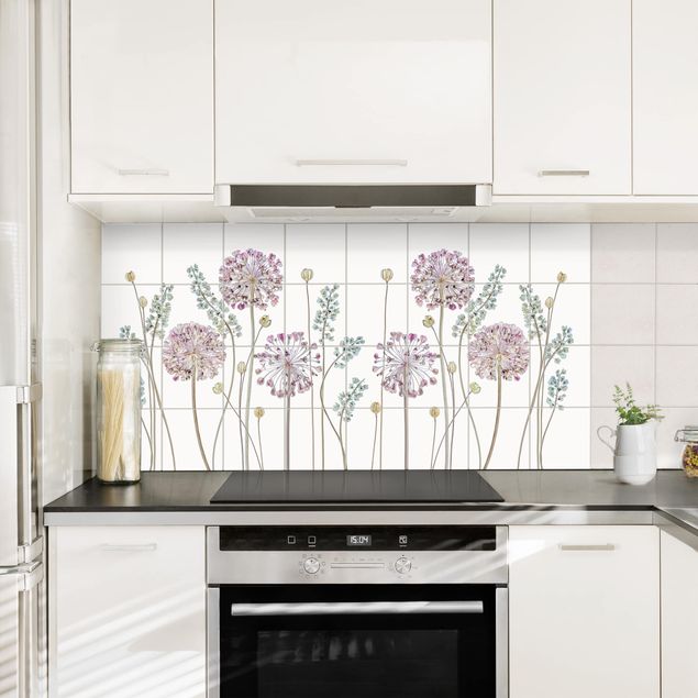 Vinilo azulejos cocina Allium Illustration