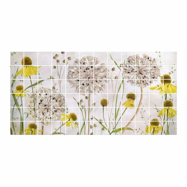Adhesivos para azulejos Allium And Helenium Illustration