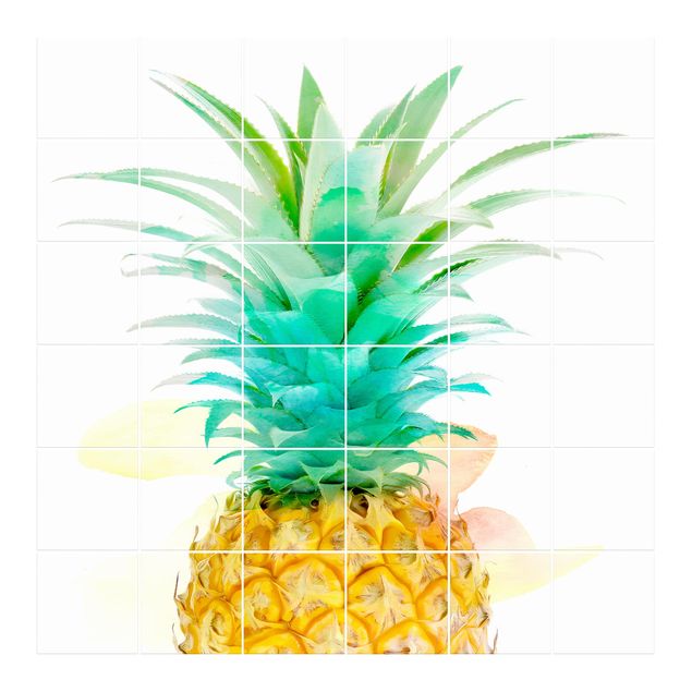 Adhesivos para azulejos en amarillo Pineapple Watercolour