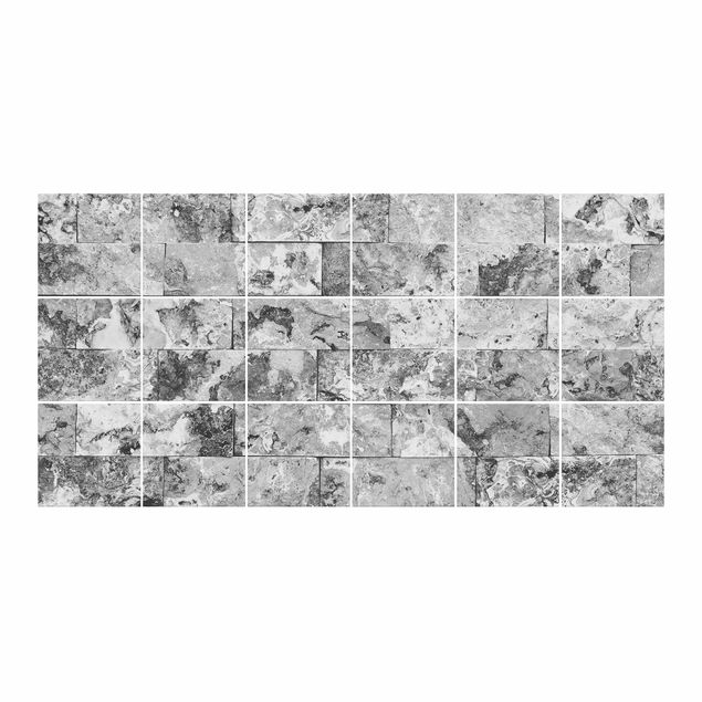 Adhesivos para azulejos patrones Stone Wall Natural Marble Grey