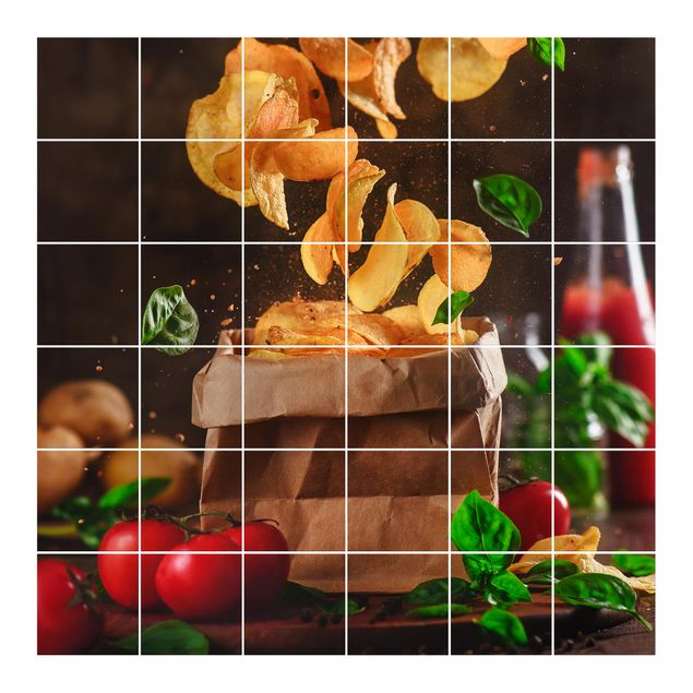 Adhesivos para azulejos en marrón Tomato Basil Snack