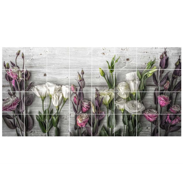 Adhesivos para azulejos efecto madera Tulip Rose Shabby Wood Look