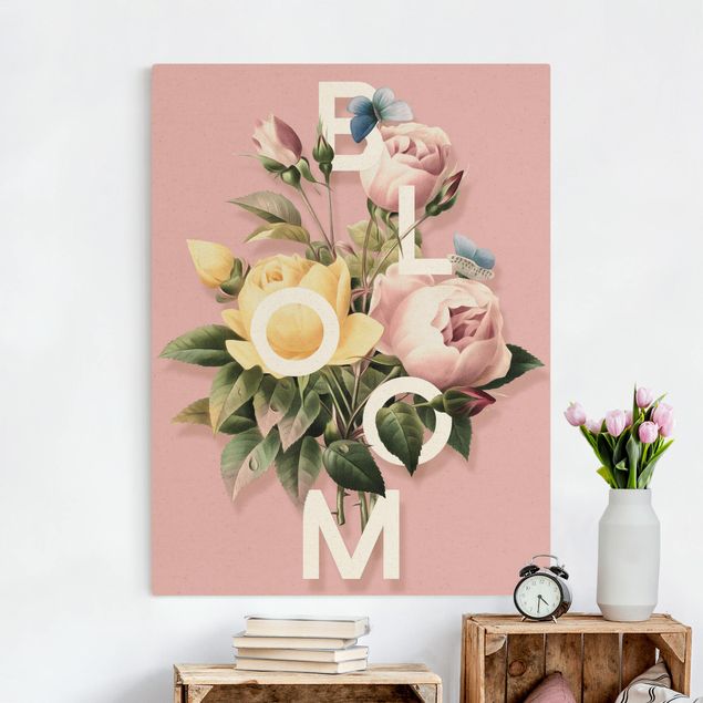 Lienzos de rosas Florale Typography - Bloom