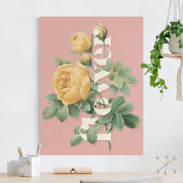 Lienzos de rosas Florale Typography - Flower