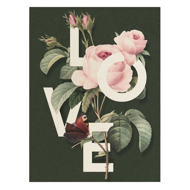 Cuadros de flores Florale Typography - Love