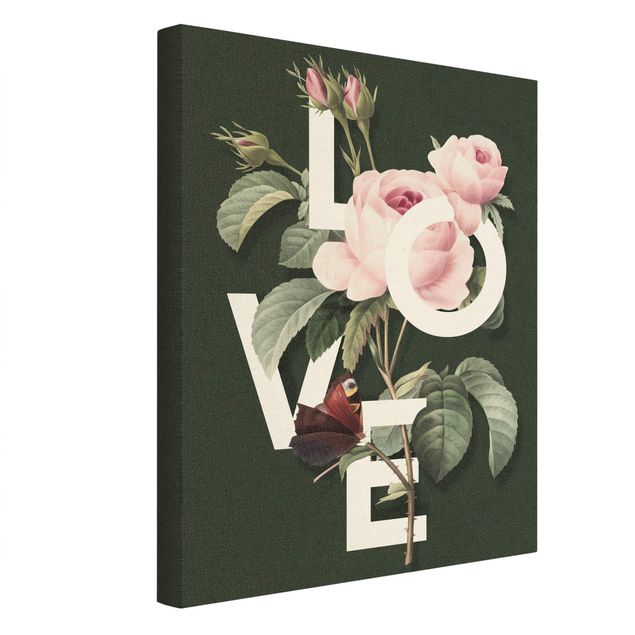 Cuadros Florale Typography - Love