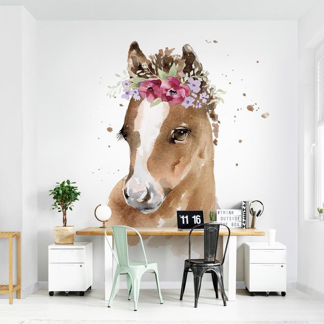 Papel pintado animales Floral Pony