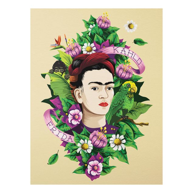 Cuadros famosos Frida Kahlo - Frida, Monkey And Parrot