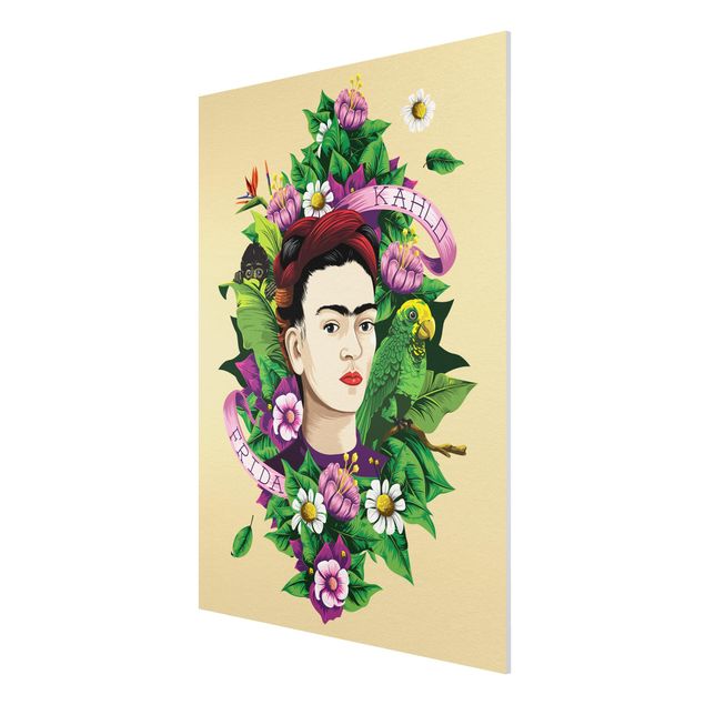 Cuadros de plantas Frida Kahlo - Frida, Monkey And Parrot