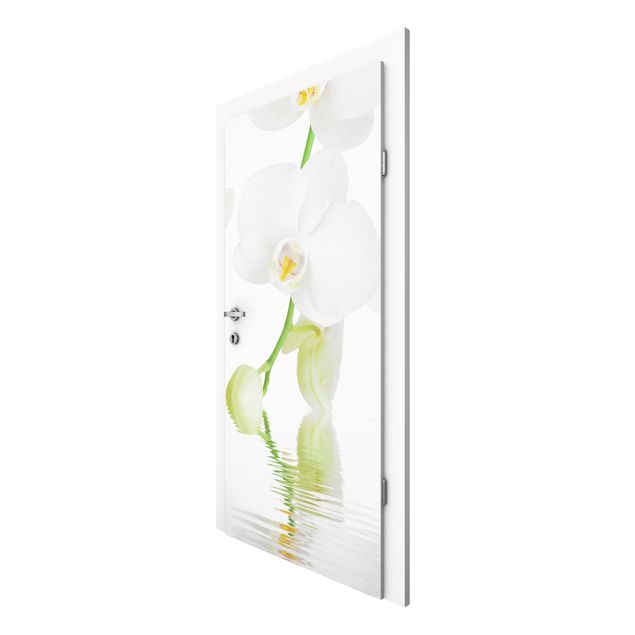 Papel pintado para puertas flores Spa Orchid - White Orchid
