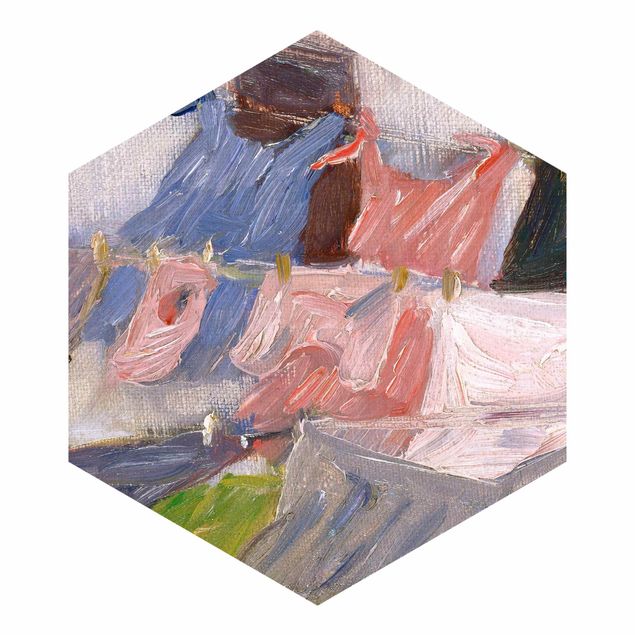 Papel pintado hexagonal Franz Marc - Laundry Fluttering In The Wind