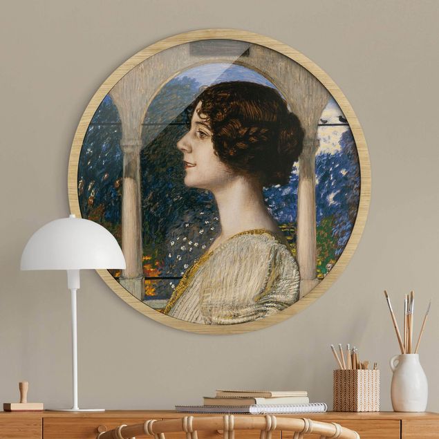 Pósters enmarcados de cuadros famosos Franz Von Stuck - Female Portrait