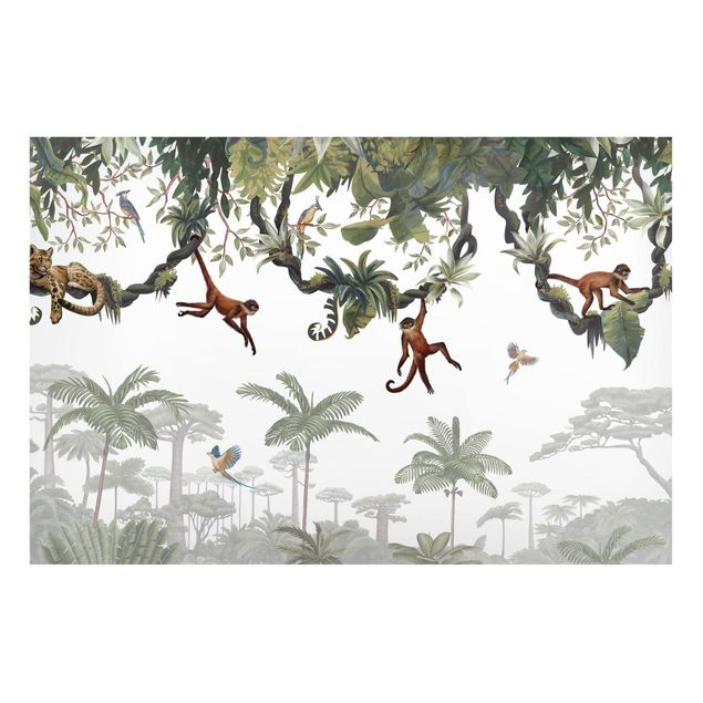 Decoración habitación infantil Cheeky monkeys in tropical canopies