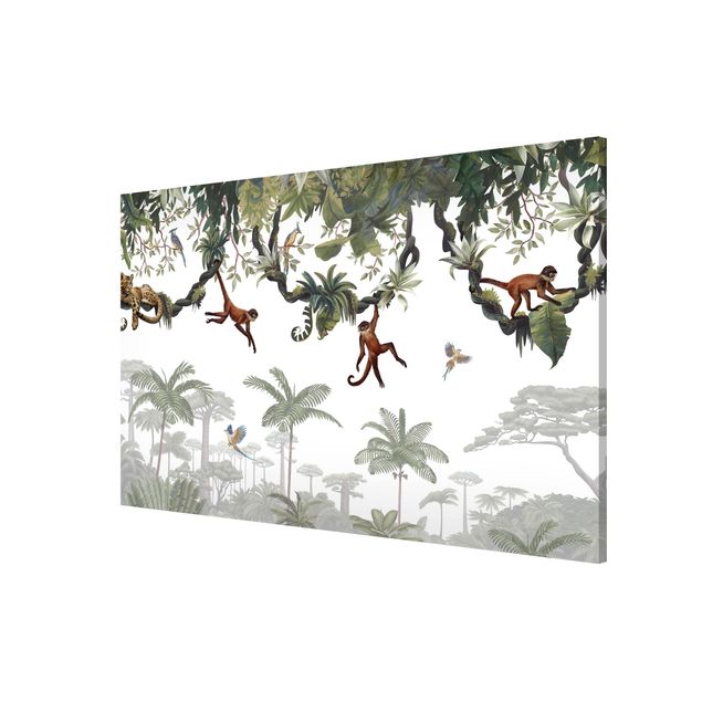 Cuadros de árboles Cheeky monkeys in tropical canopies