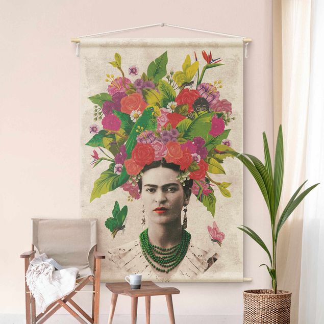 Tapiz XXL Frida Kahlo - Flower Portrait