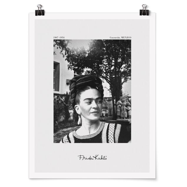 Láminas de cuadros famosos Frida Kahlo Photograph Portrait In The Garden