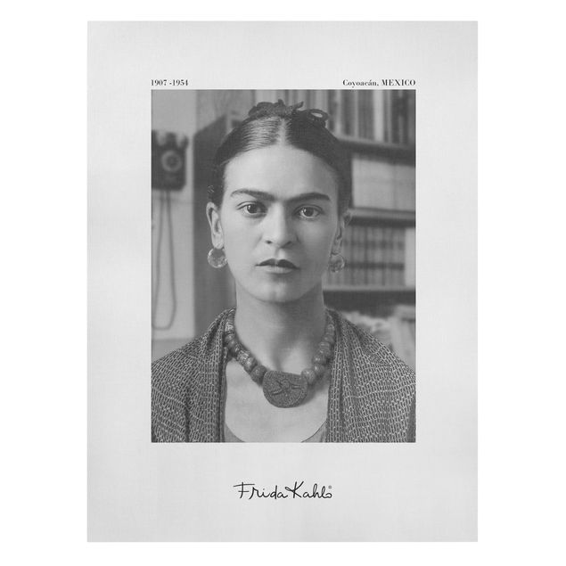 Cuadros modernos blanco y negro Frida Kahlo Photograph Portrait In The House