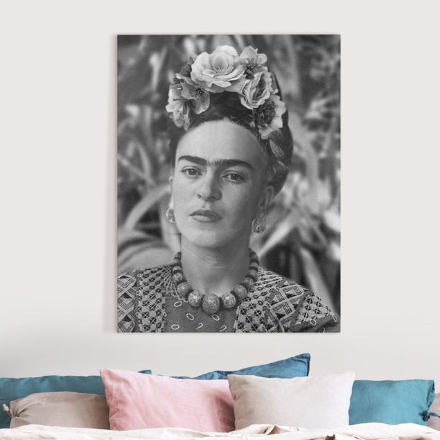 Láminas cuadros famosos Frida Kahlo Photograph Portrait With Flower Crown