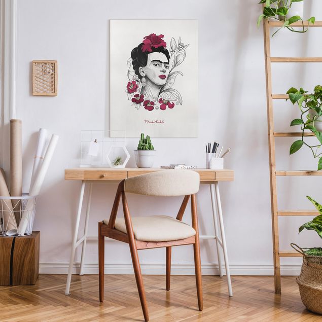 Cuadros famosos Frida Kahlo Portrait With Flowers