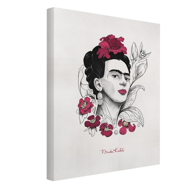 Cuadros retratos Frida Kahlo Portrait With Flowers