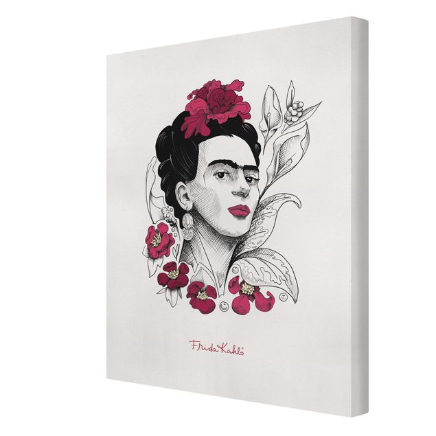Cuadros Frida Kahlo Portrait With Flowers