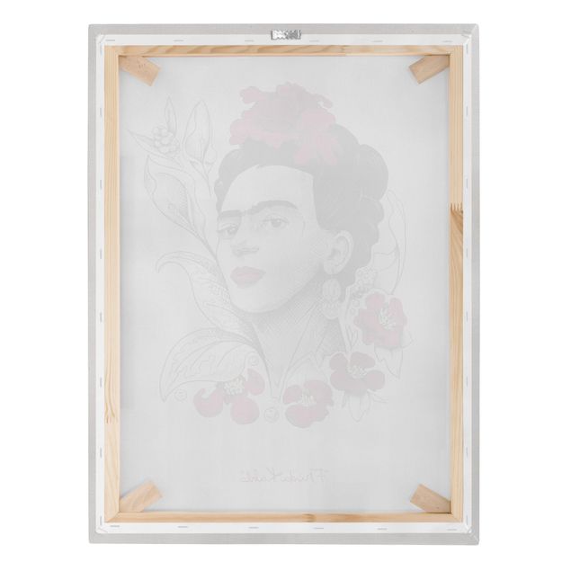 Lienzos Frida Kahlo Portrait With Flowers
