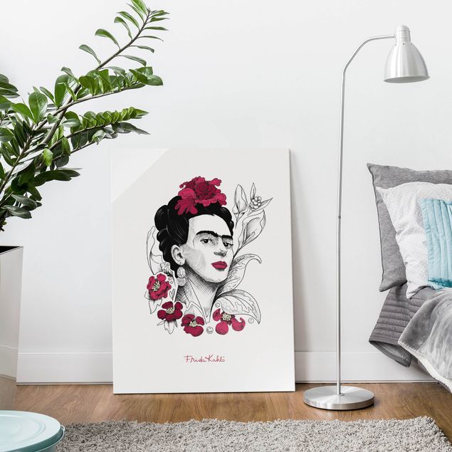Cuadros de retratos Frida Kahlo Portrait With Flowers