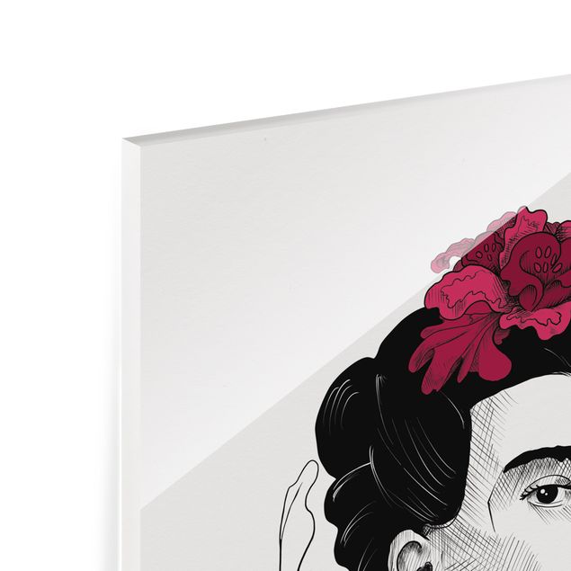 Tableros magnéticos de vidrio Frida Kahlo Portrait With Flowers