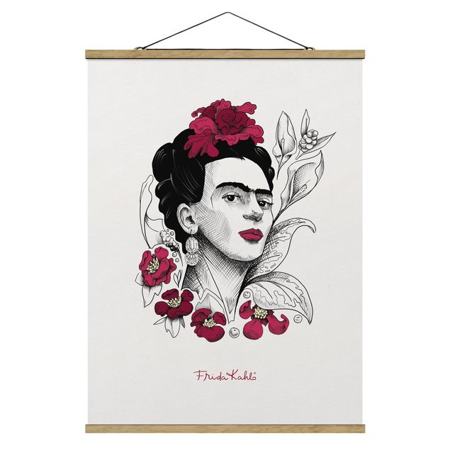 Cuadros modernos Frida Kahlo Portrait With Flowers
