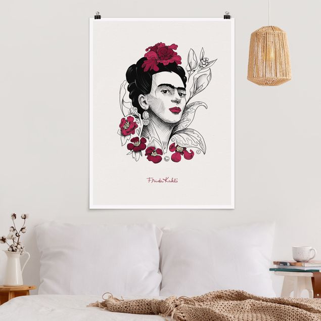 Reproducciones de cuadros Frida Kahlo Portrait With Flowers
