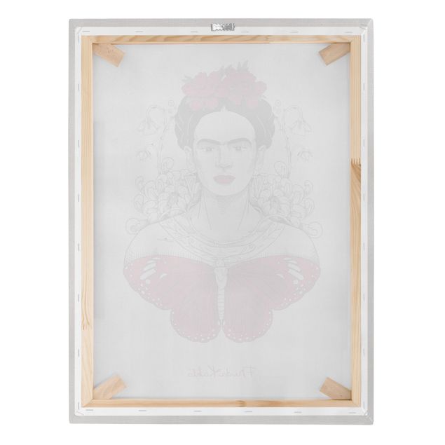 Cuadros Frida Kahlo Frida Kahlo Portrait With Flowers And Butterflies