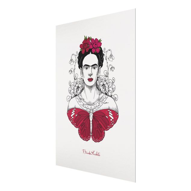 Frida Kahlo cuadros Frida Kahlo Portrait With Flowers And Butterflies