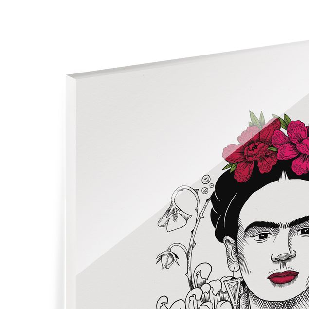 Cuadros decorativos Frida Kahlo Portrait With Flowers And Butterflies