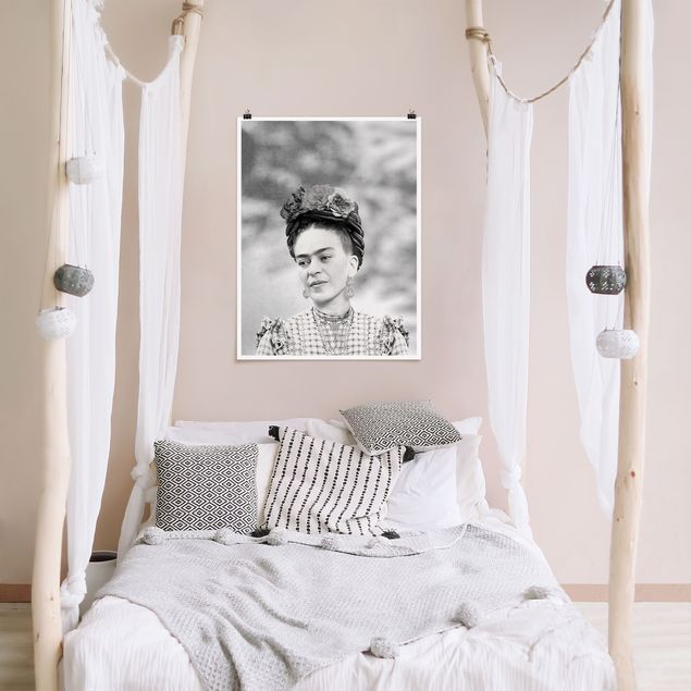 Pósters en blanco y negro Frida Kahlo Portrait