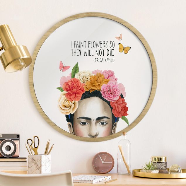Pósters enmarcados con frases Frida's Thoughts - Flowers
