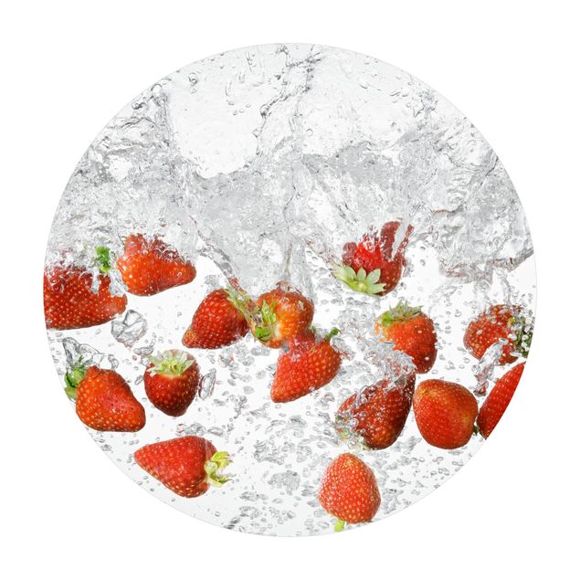Alfombras redondas Fresh Strawberries In Water