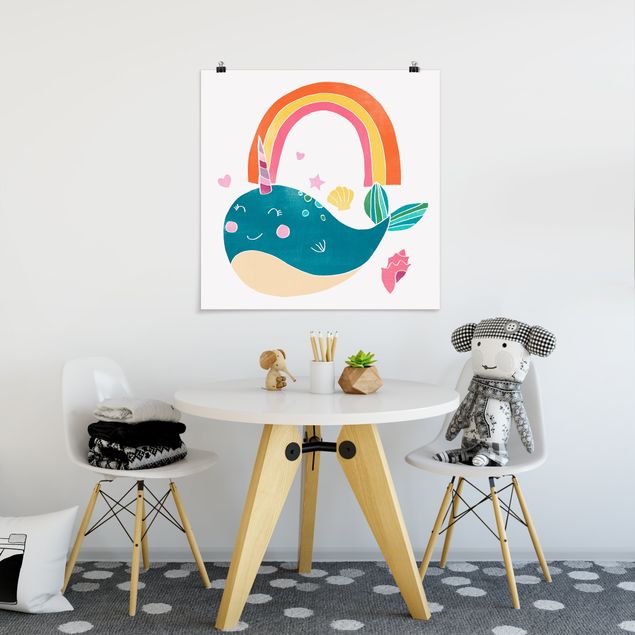 Cuadros de peces Cheerful Narwhal l