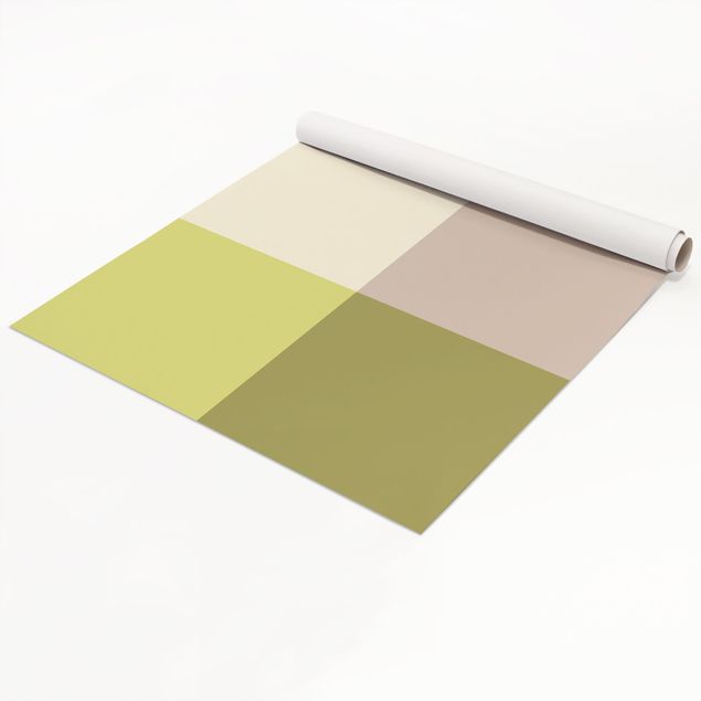 Papel adhesivo para muebles verde Spring Fresh Squares - Cashmere Macchiato Pastel Green Bamboo